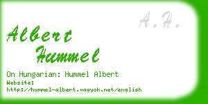 albert hummel business card